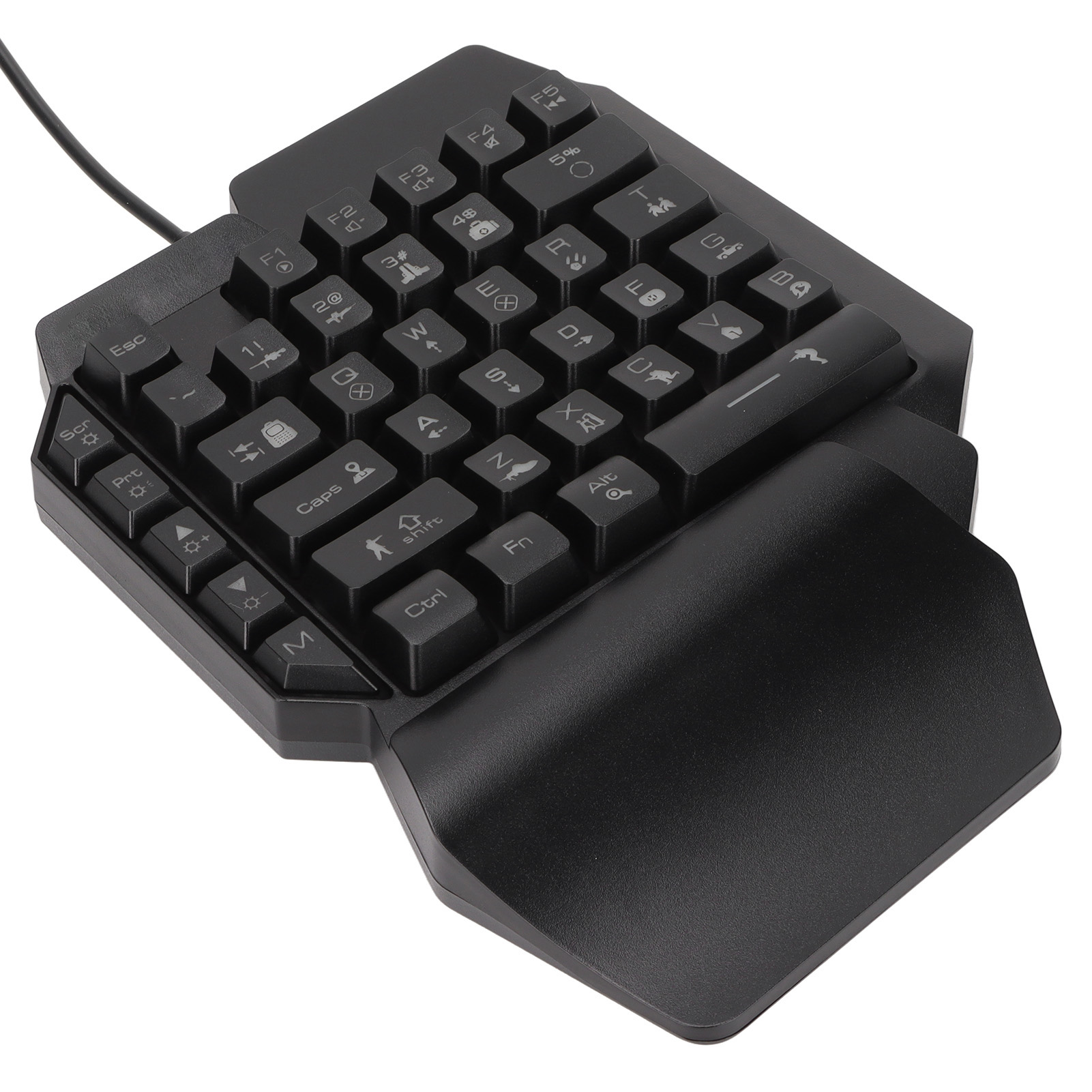 Riousery One Handed Gaming Keyboard 39 Keys Luminous Ergonomic Design Anti Slip Waterproof USB Mechanical Keyboard for PC Mac Gamers (10.24 inches / 26.0 cm)