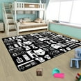 thumbnail image 4 of Game Rug Teen Boys Carpet with Game Controller Decoration, 3D Gaming Rugs for Boys Bedroom Living Room Playroom, Non-Slip Gamer Carpet Children Gaming Area Rugs (Black&White, 79" x 59"), 4 of 8