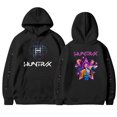 thumbnail image 2 of Moonsky Sudadera con capucha de moda para mujer de la cantante pop Dem/0n HUNTR/X con jersey corto, suave y cómoda, top de manga larga para uso informal en primavera, otoño e invierno. (Negro L), 2 of 5