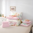 thumbnail image 6 of Homewish Girls Kids Cartoon Castle Bedding Comforter Set 7-Piece,Pink Teal Golden King Bedding Sets,Dreamy Princess Ultra Soft Bed Sheets,Microfiber Bedroom Decor,Reversible, 6 of 8