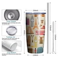 thumbnail image 6 of Cartoon Architecture 20oz Tumbler Stainless Steel Double Wall Vacuum Insulated Coffee Mug Travel Cups for Wife Mom Daughter Sister Friend Coworker, Metal Straws and Brush, 6 of 7