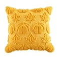 thumbnail image 5 of Pumpkin Fall Decorative Throw Pillow Covers 18"x18", Set of 2 Cream White Soft Faux Fur Pillow Covers for Autumn Harvest, Fluffy Plush Accent Pillow Cases, 5 of 7