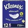 Kleenex Ultra Soft 3-Ply Facial Tissues, Cube Boxes (60 tissues/box, 12 boxes)