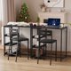 thumbnail image 2 of Juego de Comedor de 3 Piezas para Cocina - Mesa con Estantes de Almacenamiento y 2 Sillas Tapizadas en PU - Estructura de Hierro Negro y Tablero con Veta Negra para Apartamentos y Espacios Compactos, 2 of 8