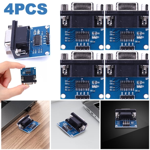 DQrwqpou MAX3232 RS232 a TTL MAX232 placa intermitente 3 3 V-5 5 V serie a módulo TTL
