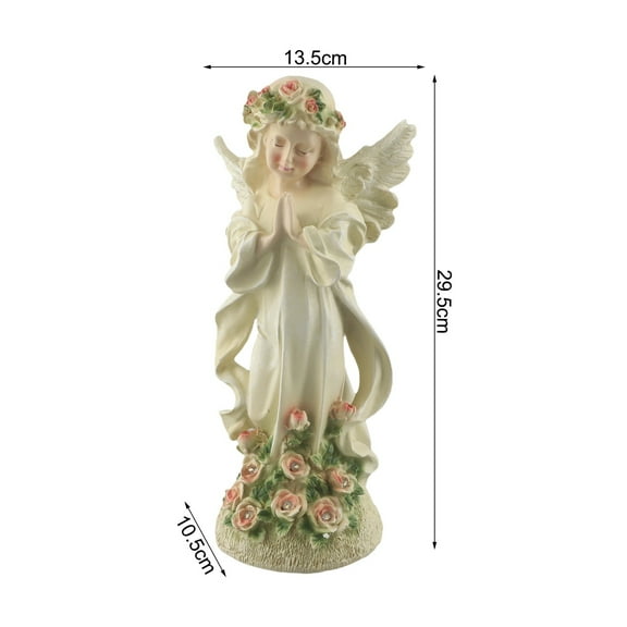 1pc Solar Powered Angel Garden Statue Solar Angel Sculpture Light For Outdoor Garden Balcony Decoration