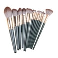 thumbnail image 4 of 14 brochas cosméticas profesionales para base de maquillaje, sombras de ojos suaves y portátiles, kit de herramientas de belleza DIY premium para Varilla verde, 4 of 8