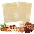 thumbnail image 5 of 100pcs 100 Pack Clear Window Brown Kraft Paper for Zip Seed Packets Lock Food Storage Bags Zipper Lock Envelopes Resealable Heat Seal Pouch Coffee Packet 3.5x5.1inch, 5 of 5