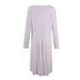 thumbnail image 5 of Kddylitq Womens 2024 Fall Trendy Crew Neck Long Sleeve A Line Flowy Casual Midi Dress with Pockets Light Purple 2XL, 5 of 5