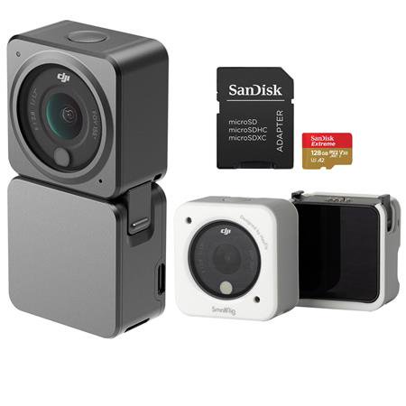 UPC: 0192223197589 | Action 2 4K Ultra HD Power Combo Camera Bundle with 128GB microSD Memory Card  SmallRig Magnetic Case  White