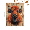 thumbnail image 3 of Qisvanset 12x16 Inch Fiery Bison Buffalo Canvas Wall Art, Western Wildlife Rustic Ranch Native Style Home Decor, 3 of 8