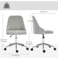 thumbnail image 3 of Vinsetto Velvet Mid-Back Armless Computer Office Task Chair Seat, Grey, 3 of 10