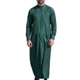 thumbnail image 2 of Maqroz Thobe for Men Long Sleeve One Piece Coverall with Pockets Lightweight Cotton Blend Daily Dishdasha Formal Overall Utility Outfit, 2 of 9