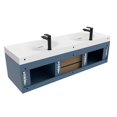 thumbnail image 4 of Thames 60" W x 19" D x 17.75" H Wall-Mounted Double Bathroom Blue Vanity, 4 of 4