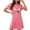 Hot Pink, variant on Munlar Nightgowns for Womens Cute Short Sleeve Sleep Dresses Black Short Crew Neck Valentines Day Sleepwear M