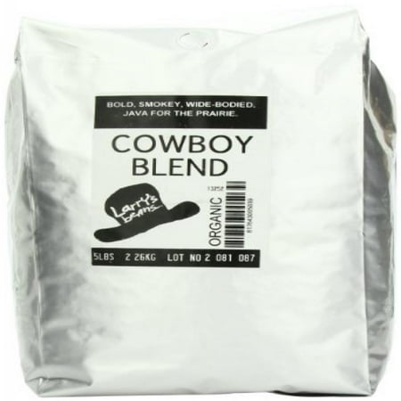 Larry S Coffee Organic Fair Trade Whole Bean Cowboy Blend 5 Pound Bag Larry S Coffee Organic Fair Trade Whole Bean Cowboy Blend 5 Pound Bag