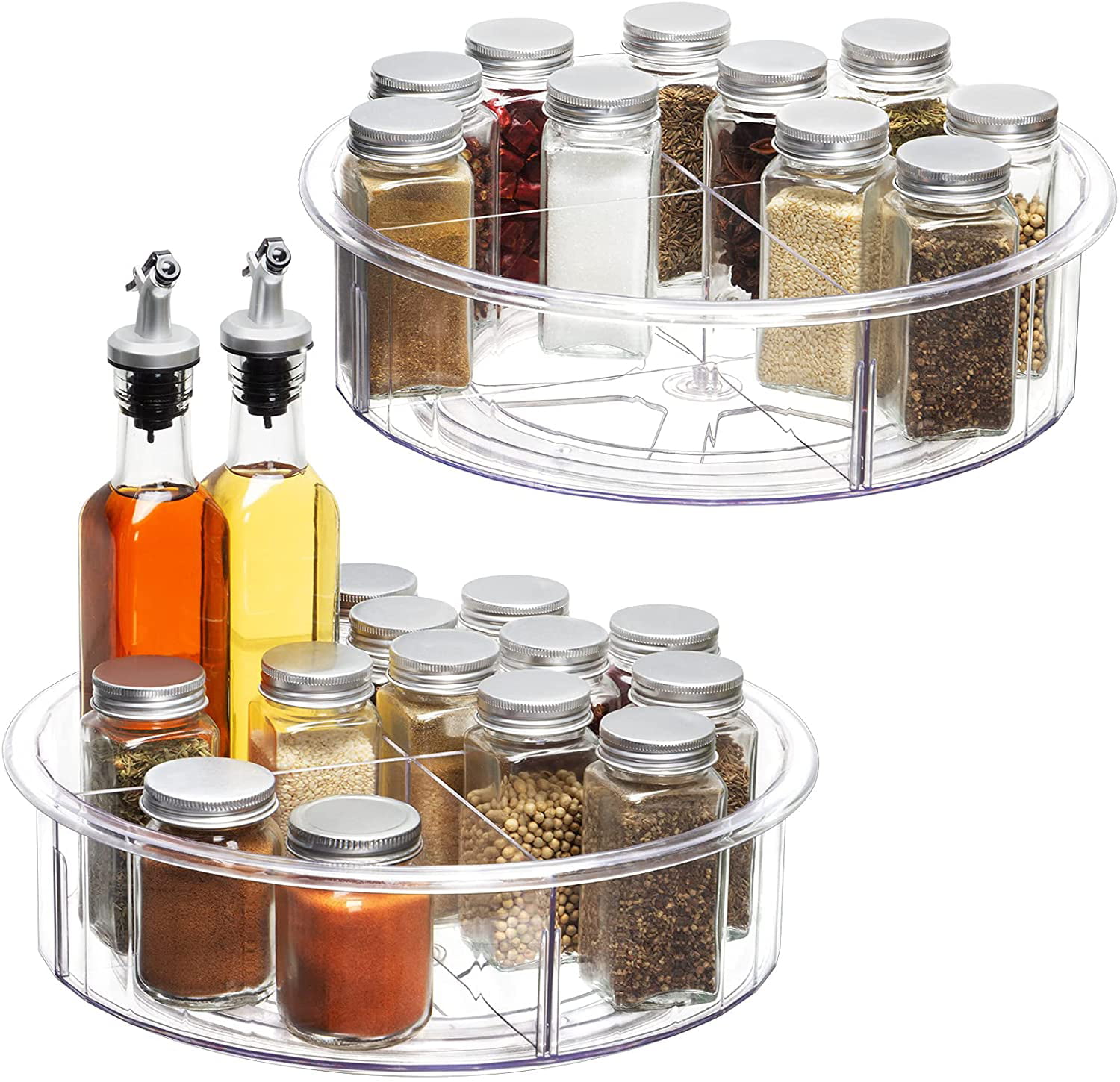 Pantry Organization And Storage For Kitchen Fridge Vanity Bathroom Countertop Makeup Lazy Susan Turntable Organizer 12 Inch Round Clear Lazy Susan Cabinet Organizer Spice Rack