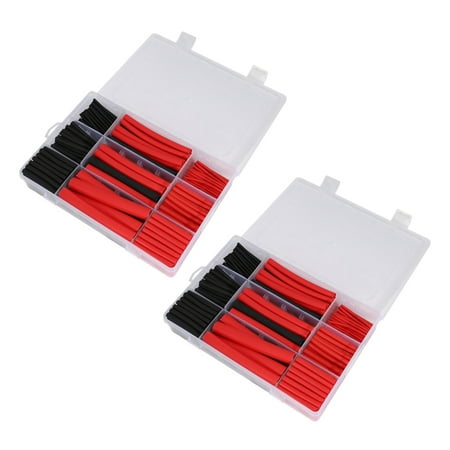 

540Pcs 3: 1 Shrink Ratio Dual Wall Adhesive Lined Heat Shrink Tubing Tube 6 Size 2 Color KIT