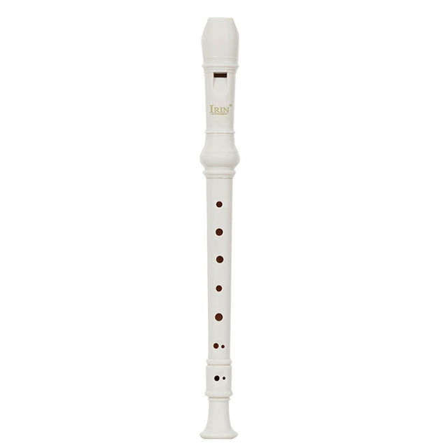 IRIN ABS Descant Recorder 8 Hole Baroque Style Recorders Instrument Detachable with Finger Rest and Carrying Bag Classroom Wind Musical Instruments White