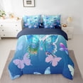 thumbnail image 2 of Homewish Kawaii Butterfly 7 Pieces Bedding Comforter Set,Multicolor Butterflies Full Bedding Set,Blue Pink Purple Fitted Sheet Flat Sheet For Girls,Ultra Soft Home Decor Reversible, 2 of 8
