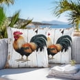 thumbnail image 4 of Vintage Rooster Outdoor Pillow Covers Pack of 2 Colorful Chicken White Wooden Broad Waterproof Throw Pillow Covers Decorative Cushion Cases for Patio Garden Tent Balcony Couch 24x24 inch, 4 of 8