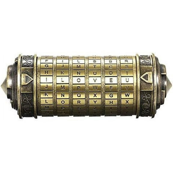 Da Vinci Code Mini Cryptex Metal Lock for Hiding Jewelry, Wedding Gifts, Valentine's Day and Christmas Gift Bronze Puzzle