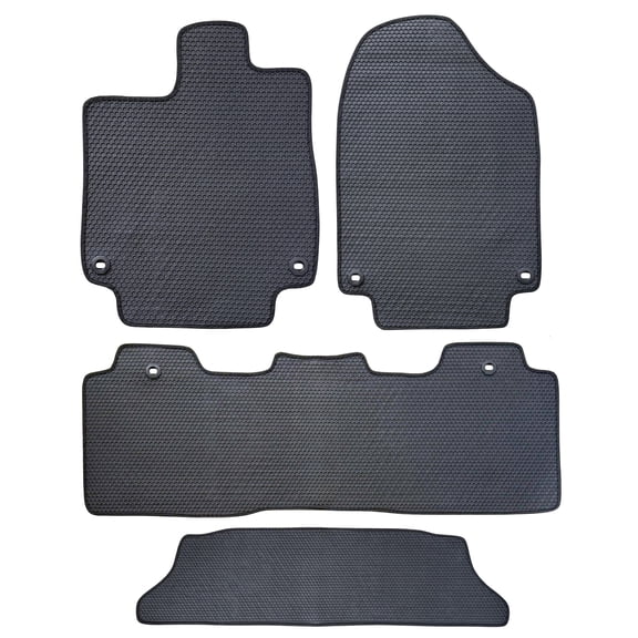 ecoMats All Weather Floor Mats for 2018 to 2026 Honda Odyssey, Front, Rear and 3rd Row, Odorless