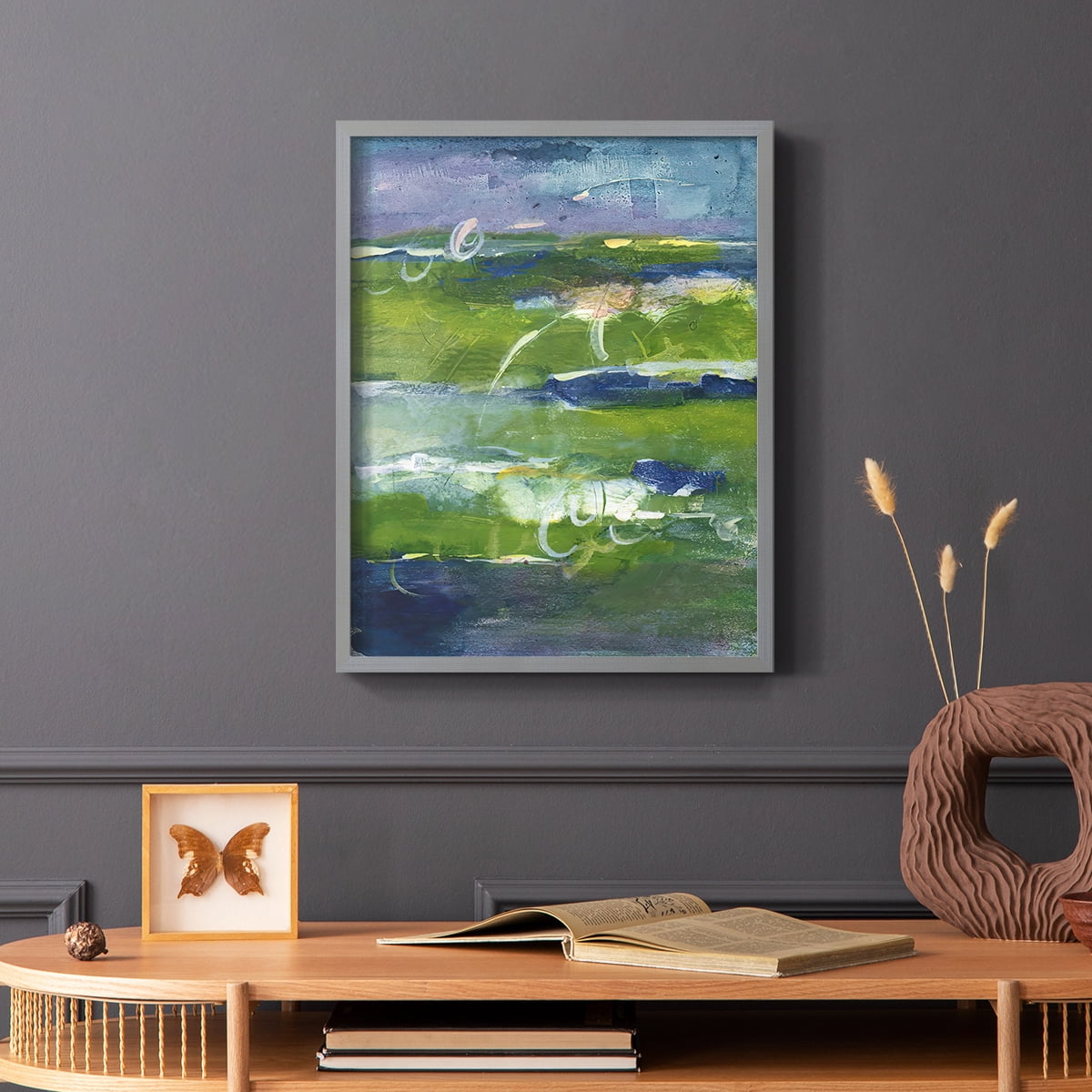 Bales of Color II Framed Print in Gray Solid Wood Framed Print No Nail Hanging