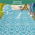 thumbnail image 7 of CAROMIO 9' x 12' Blue & White Outdoor Rug Plastic Straw Rug Bohemia Carpet Waterproof PP Tube Woven Portable Mat for RV, Patio Decor, Porch, Balcony, Picnic, 7 of 7