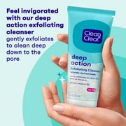(2 pack) Clean Clear Oil-Free Deep Action Exfoliating Acne Face Wash, Facial Cleanser, 7oz