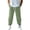 Light Green_010, variant on Domuza Mens Cotton Linen Pants Elastic Waist and Ankle Drawstring Baggy Style Lightweight Breathable Beach Pants Black M