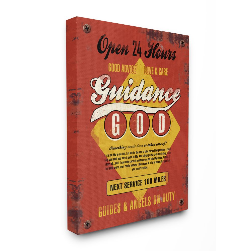Stupell Industries God Guidance Inspirational Vintage Comic Book Design Canvas Wall Art by Ester Kay
