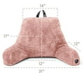 thumbnail image 5 of Nestl Reading Pillow, Backrest Pillows with Arms, Plush Faux Fur Back Pillow,&nbsp;Shredded Memory Foam Bed Rest Pillow, Peach Beige, 5 of 9