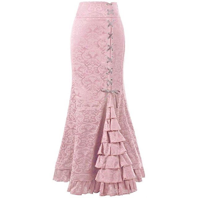 Falda de sirena jacquard medieval Vestido retro Steampunk Falda gótica Vestido victoriano Ormromra