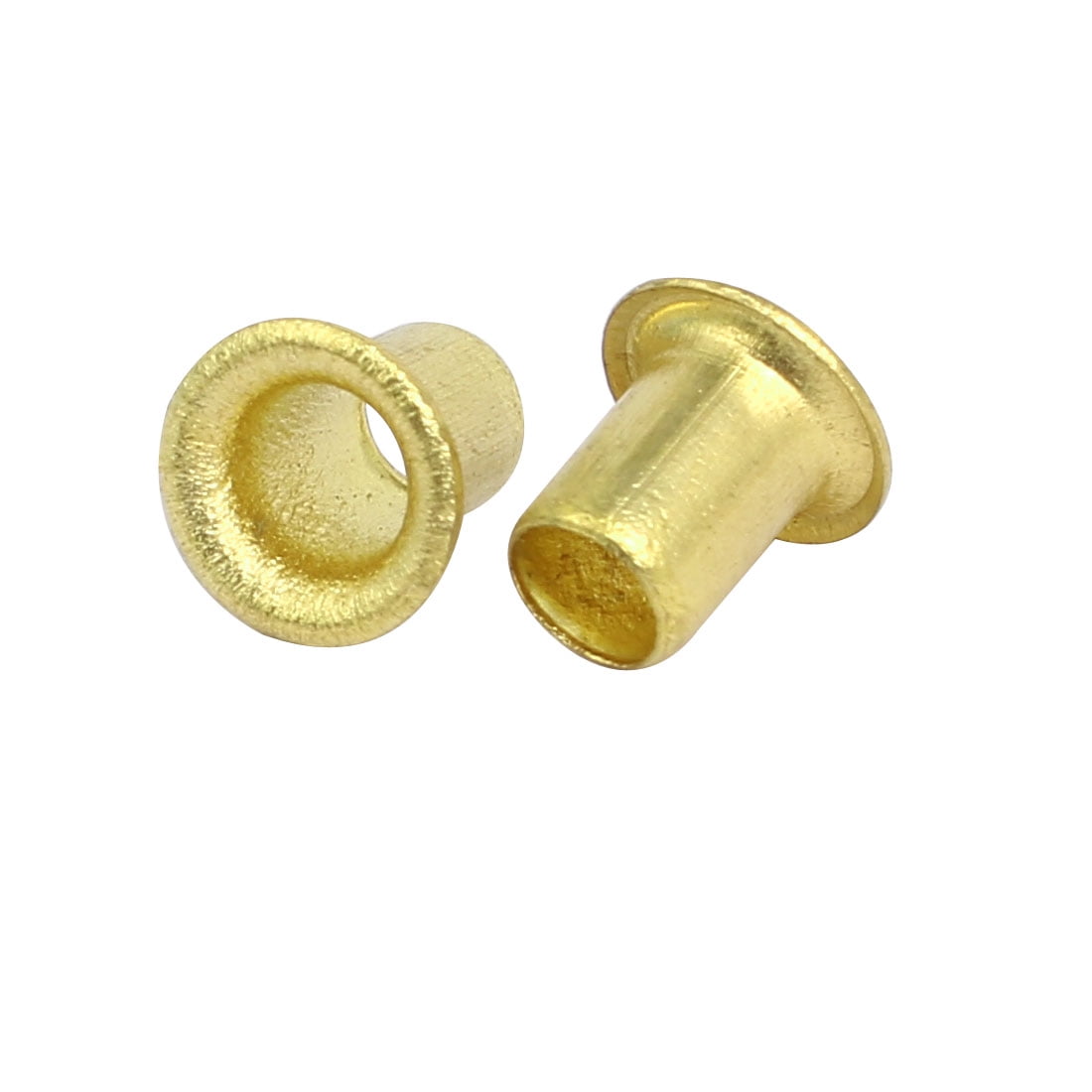 100pcs M5 x 7mm Brass Plated Metal Hollow Eyelets Rivets Gold Tone