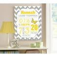 thumbnail image 4 of Personalized Canvas Birth Announcement Nursery Decor Gift, Butterfly Design, Custom Name, Date, Weight & Length, Unique Boys & Girls Baby Shower Wall Art Presents, Color Gray # 2, Size - 8X10, 4 of 5