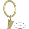 thumbnail image 2 of MERIVILLE Curtain Rings with Clips, Set of 14, 1.5" Inner Diameter, Fits Up to 1 1/4" Rod, Royal Gold, 2 of 2