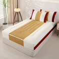 thumbnail image 2 of Homewish Vintage Vertical Lines Zipper Twin Comforter Sets with Fitted Sheet and 2 Pillowcases,Contemporary Stripe Zipper Bedding Set,Red,Reversible,4pcs, 2 of 8