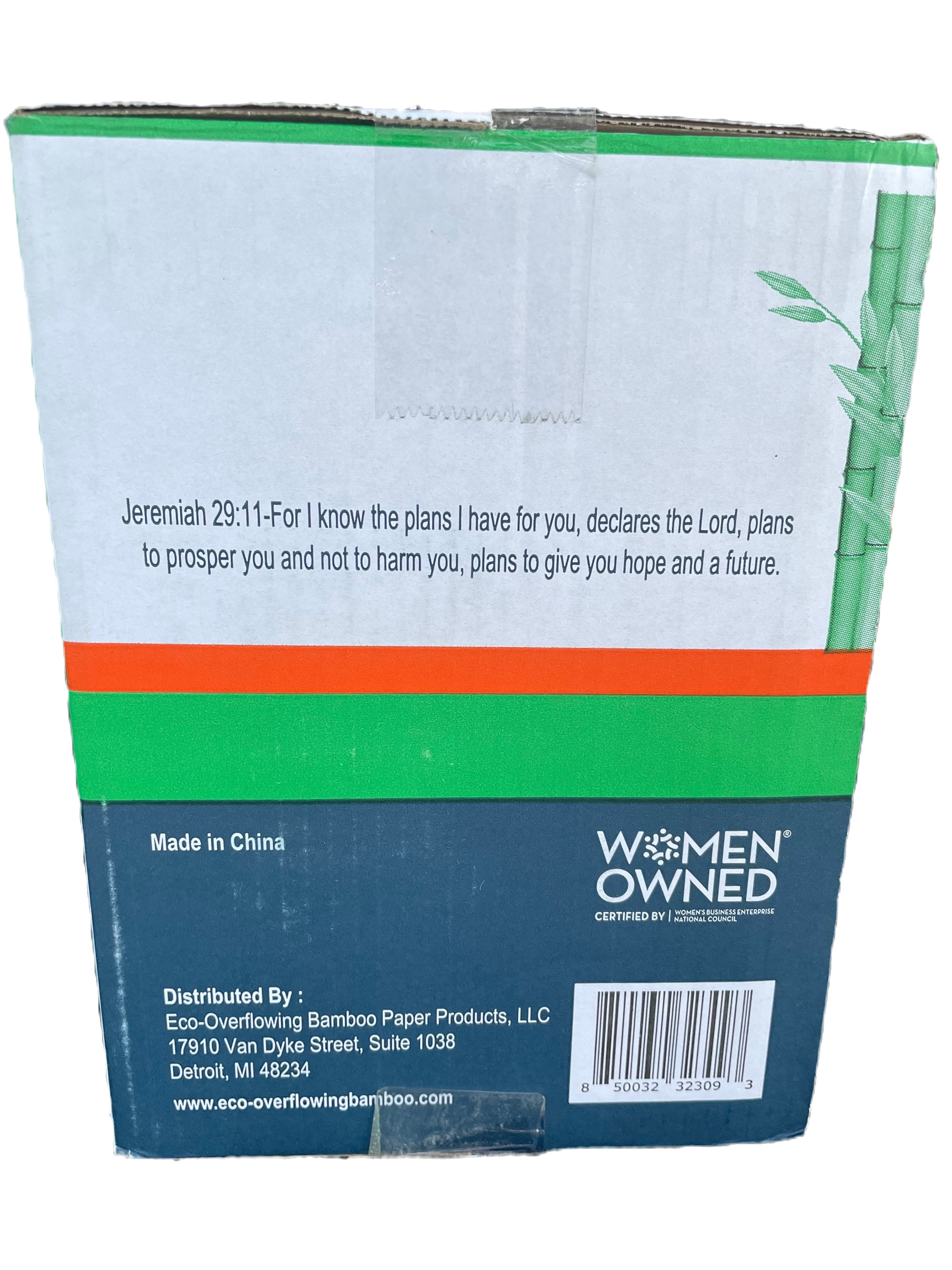 Eco-Overflowing Bamboo PP White Diamond Print Toilet Tissue -24 Count 3Ply Mega Roll TP