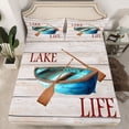 thumbnail image 2 of Homewish Vintage Paddle Boat Full Size Sheets 4-Piece for Teens Boys Girls,Lake House Breathable Bed Sheets,Lodge Cabin Lightweight Sheet Sets,Luxury Bedroom Decor, 2 of 7