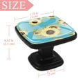 thumbnail image 3 of 4 Pcs Square Cabinet Handle Cupboard Knob Drawer Pulls Handle Sunflower Drawer Knobs with Screws Furniture Decoration, 3 of 5