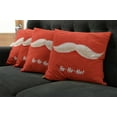 thumbnail image 5 of Ambesonne Christmas Throw Pillow Cover 4 Pack, Vivid Santa Mustache, 16", Scarlet Cream, 5 of 5