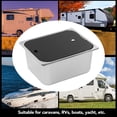 thumbnail image 3 of Hand Wash Basin, Large Capacity Square Stainless Steel Anti Scratch 300x240x150mm RV Single Bowl Sink With Tempered Glass Lid For Campe, 3 of 8
