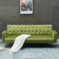 thumbnail image 6 of Aukfa 76" Velvet Futon Convertible Sofa Bed, 3 Seat Tufted Couch for Home Office, Army Green, 6 of 8