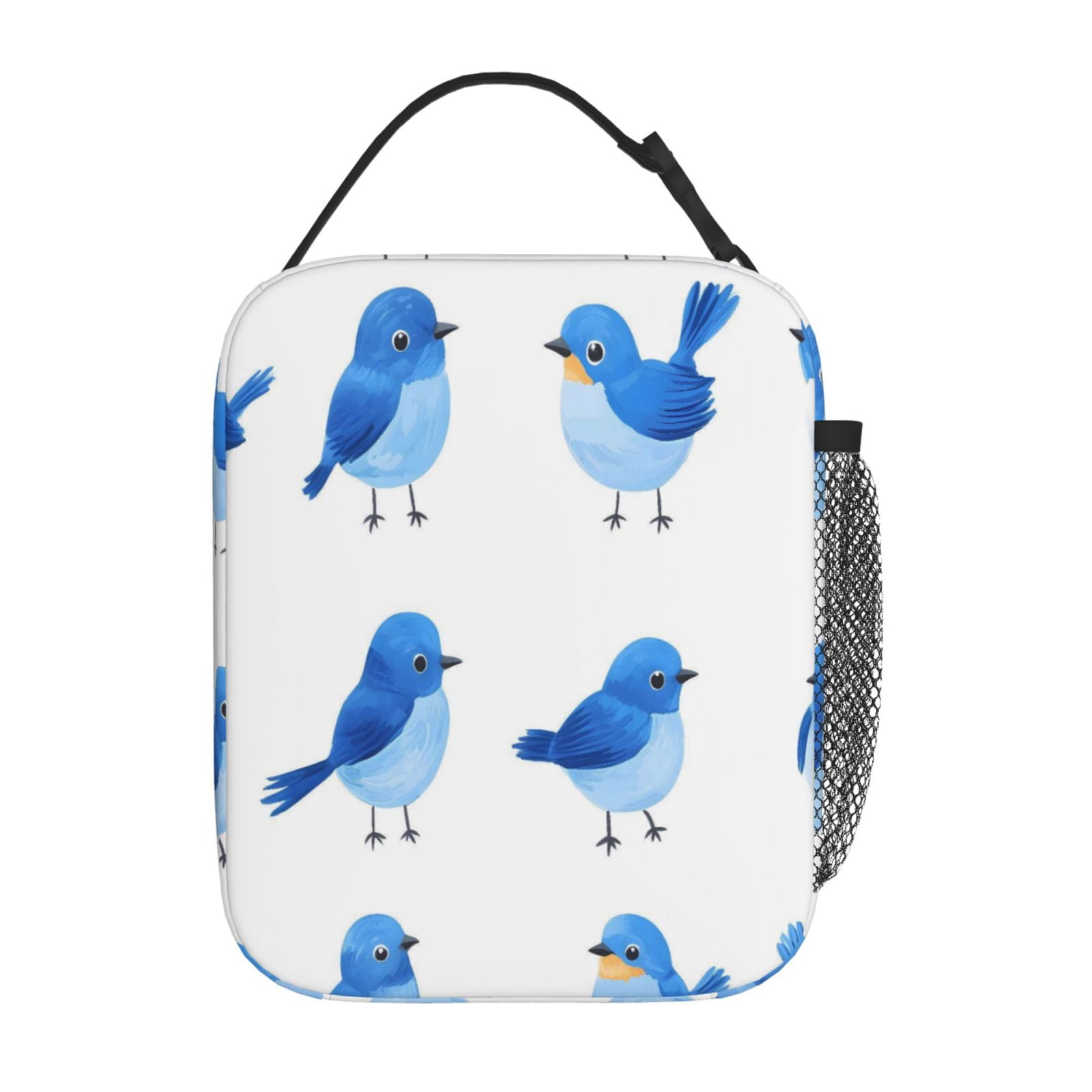 Lunch Bag For Women Men Insulated Portable Lunch Box Bento Box Office Picnic Travel Cooler Bag Blue Birds