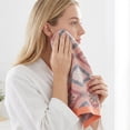 thumbnail image 6 of REGALWOVEN Cotton Geometric Floral Jacquard Hand Towel, 13 x 29 Inch Soft Absorbent Decorative Towel for Bathroom, Kitchen, Home Orange Cherry Blossom 1pk, 6 of 7