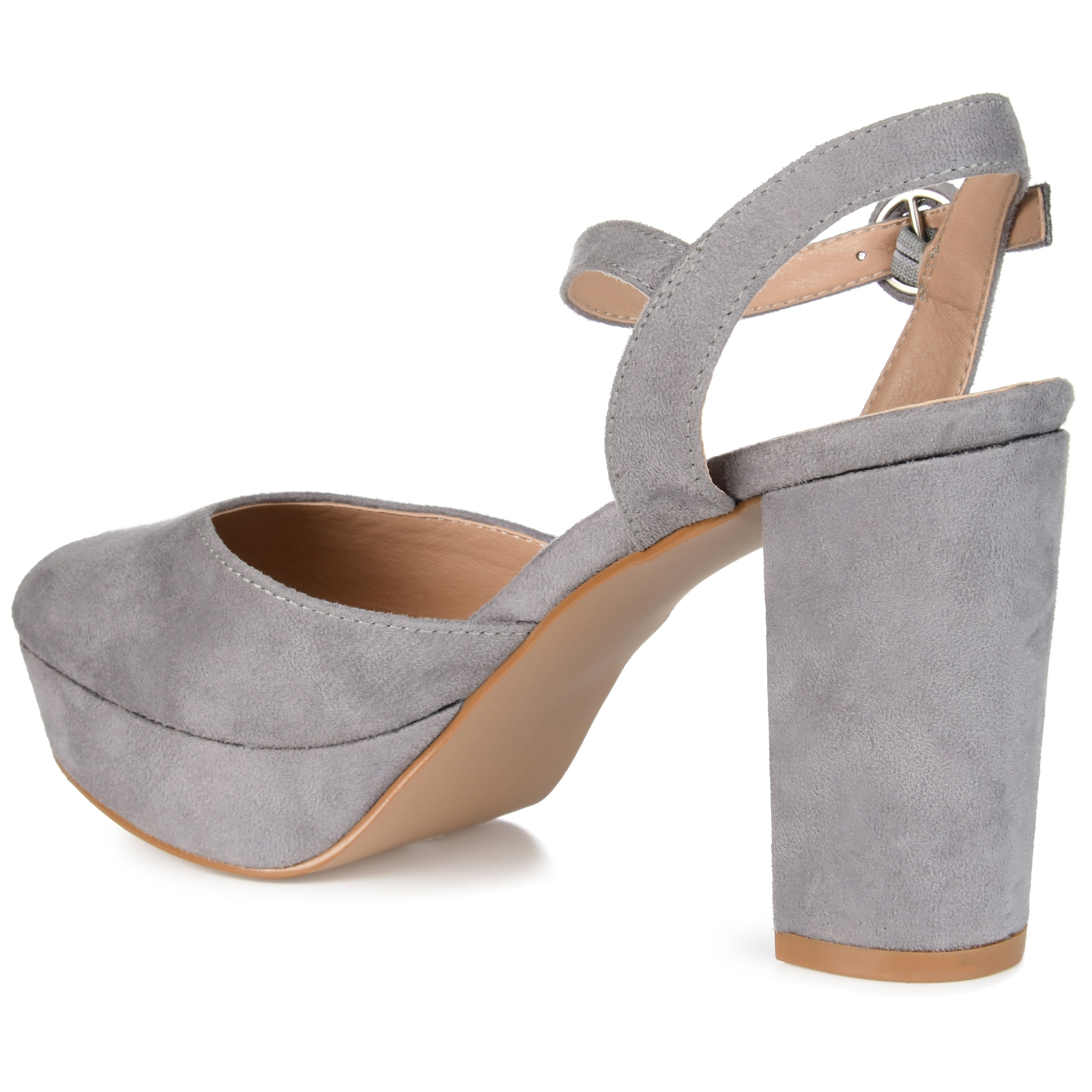 Journee Womens Roslynn Almond Toe High Block Heel Pumps, Widths Available