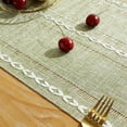 thumbnail image 3 of Coloody Farmhouse Table Runner Handmade Tassel Rustic Linen Table Runners, 13 x 108 inch (Green), 3 of 7