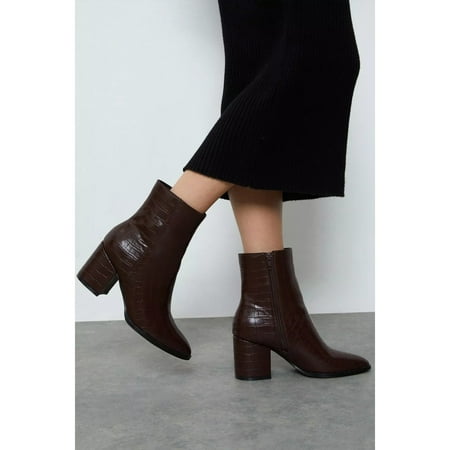 

Faith Womens Ava Textured Heeled Ankle Boots