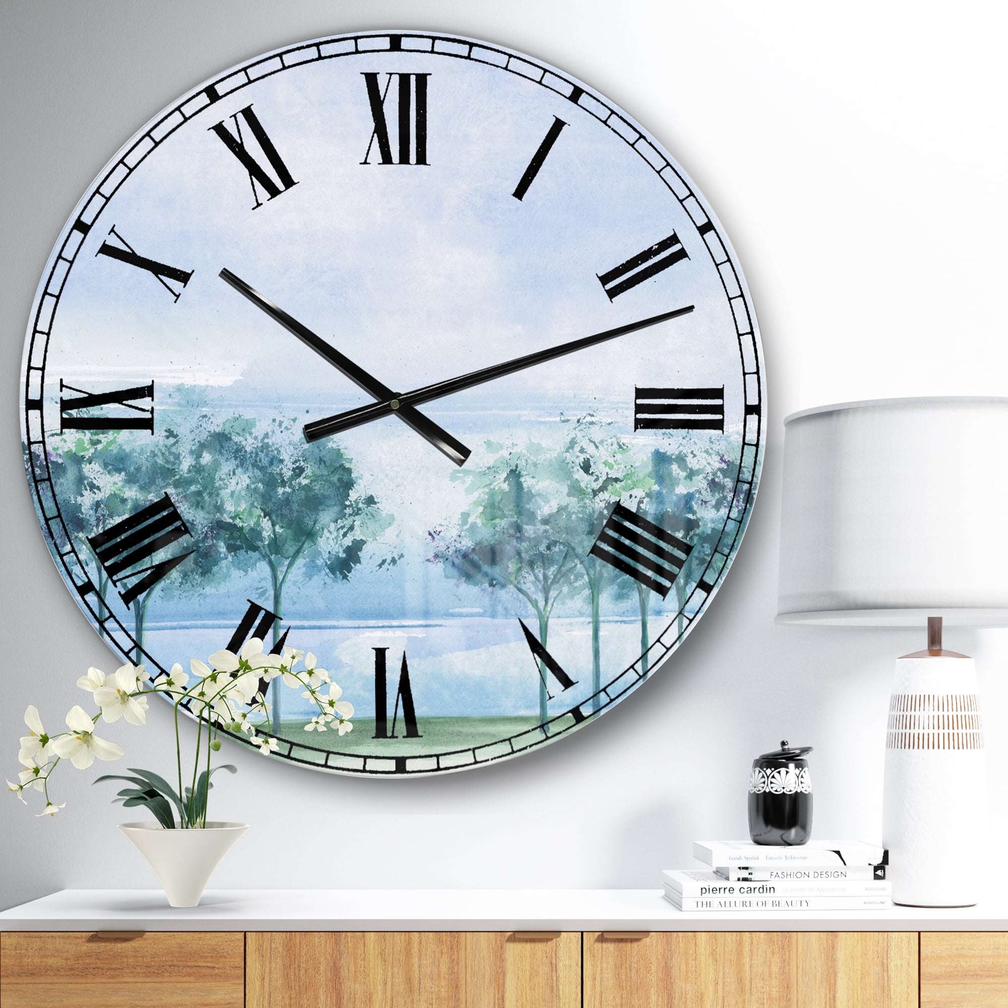 Designart 'Across the Lake VI' Farmhouse wall clock